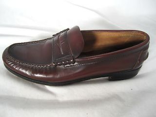 Mens burgundy size 9D 9M Florsheim Leather slip ons penny loafers 
