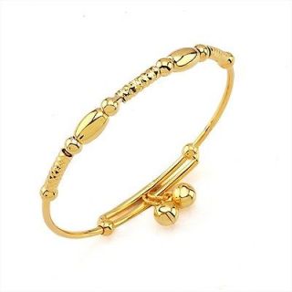 Lovely 9K Solid Gold Filled 2 Bell Baby Children Bracelet