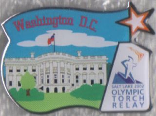 Nice 2002 Salt Lake City Washington, D.C. Olympic Torch Relay Pin