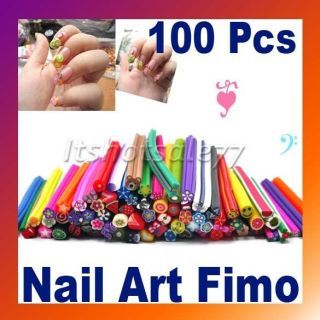 100pcs Nail Art Canes Stickers Rod Fimo Decorate Fruit