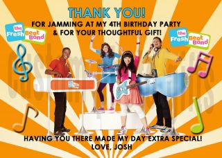 Fresh Beat Band Personalized Birthday Thank You Card Digital File, You 