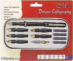 Manuscript Deluxe Calligraphy Set Fountain Pen 6 Nibs + Ink 