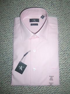 NWT Mens Calvin Klein Pink Striped Dress Shirt