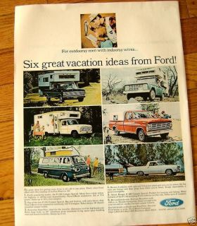 1967 Ford Trucks Ad F250 F350 Camper Bronco Ranger Econoline Pickups