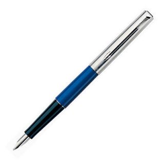 Parker Jotter Fountain Pen, Blue w/Stainless Steel Cap, Medium Nib