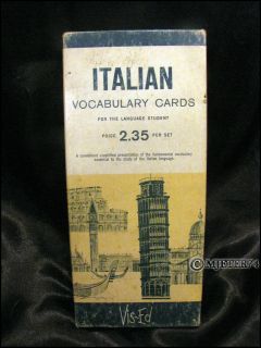 Vintage Italian Language Vocabulary Cards Vis Ed Box Set