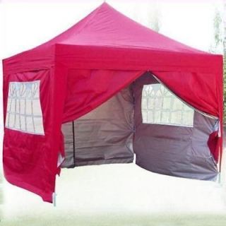   Outdoor 10x10 EZ Pop Up Party Tent Canopy Gazebo Red Waterproof