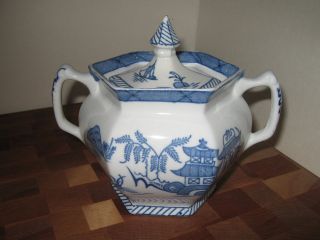 Wood & Sons Woods Ware Canton Blue Sugar Bowl England