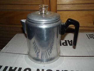 VINTAGE COFFEE POT ALUMINUM COMPLETE CAMPING DRINKING HOT KITCHEN 
