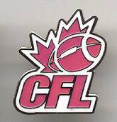 CFL Pink Breast Cancer Canadian football logo pin