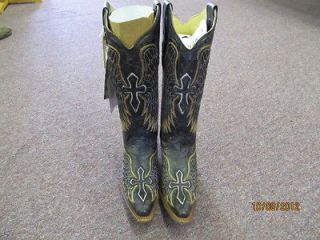 New Corral Boots Ladies Black/Brown Wing And Cross A1994