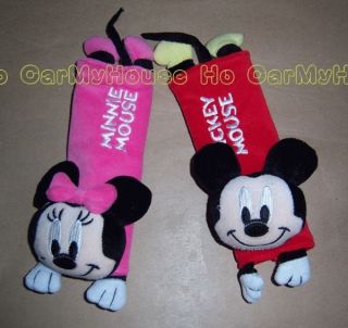 Disney Mickey & Minnie Mouse Car Seat Belt Pads Covers 2pcs