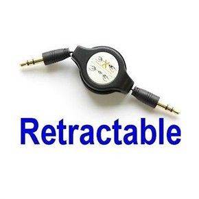Retractable AUX Audio Cable MP3 to Car Stereo iPhone
