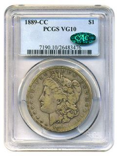 1889 CC $1 PCGS/CAC AU50 * Key Date from Carson City * Morgan Dollar