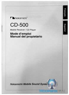 NAKAMICHI CD500 MANUAL STEREO PLAYER IN FRENCH & SPANISH LANGUAGE NEW