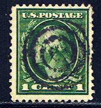 United States #405 1912 1 cent green George Washington TARGET CANCEL