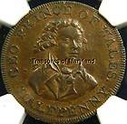NGC CERTIFIED AU53 OLD ENGLISH 1790s LION & UNICORN COLONIAL 