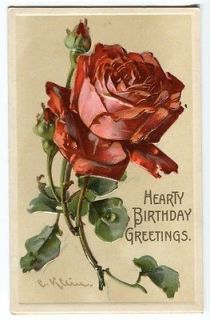 090512S Catherine Klein A/S Red Roses Postcard 1911