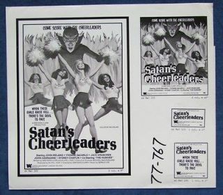 Satans Cheerleaders Vintage Satanic Sexploitation Horror Newspaper 