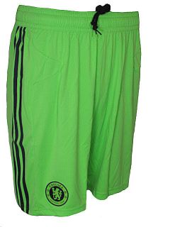 New Chelsea FC Adidas Green Climacool Player Issue 3rd Football Shorts 