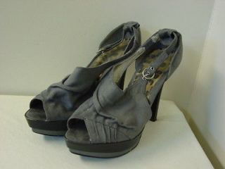 CHARLOTTE RUSSE Gray 5 Stiletto Platform Heels Sandals Shoes Size 8