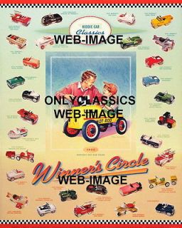 KIDDIE CAR PEDAL CLASSICS POSTER HOT ROD TOY RACER HALLMARK FIRE 