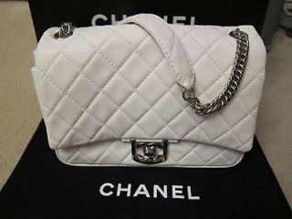 100% Authentic 2007 Special Edition CHANEL White Quilted Classic Bag w 