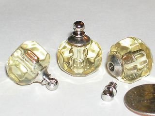 Crystal Ball yellow Perfume tiny miniature rice vial pendant bottle 
