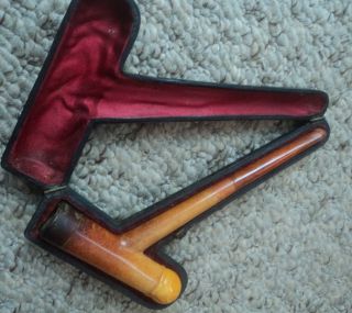 Vintage Amber & Meerschaum Cheroot Holder / Pipe in Case   Golf Putter