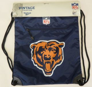 NFL Chicago Bears Reebok Vintage Gym Bagpack Sack Bag With Front 