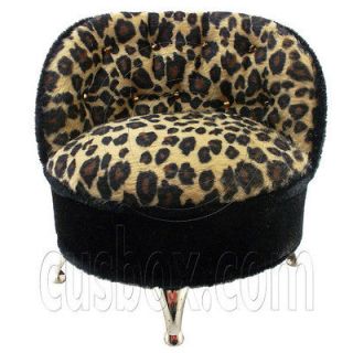 Cheetah Oval Sofa Chair Jewelry Box 1:6 Barbie Dolls House Dollhouse 