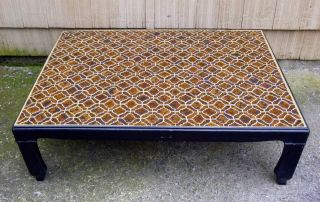   hollywood regency ASIAN MODERN Moroccan MOSAIC tile COFFEE TABLE