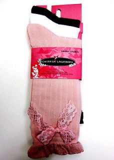 Pairs Chinese Laundry Ladies Socks~ Ribbed Ruffle Bow/Solid/Rib 