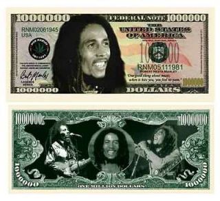 50 Bob Marley Novelty One Million Dollar Bills