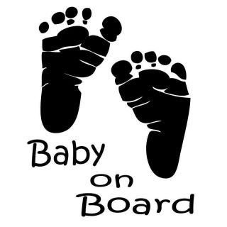 BABY ON BOARD   Custom Made Vinyl WINDOW DECAL Sign   BLACK 3x 4