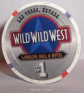   WILD WEST CASINO CHIPS GAMBLING HALL HOTEL $1 CHIP LAS VEGAS NEVADA