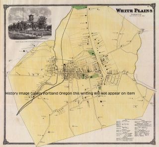 1868 WHITE PLAINS WESTCHESTER CTY NEW YORK TOWN MAP