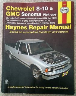 Haynes Repair Manual Chevrolet S 10 & GMC Sonoma Pick ups 1994  2004