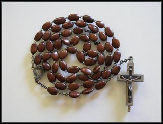 Vintage † Rosary SPINA CHRISTI Seed Beads TERRA CATACOMBE Reliquary 