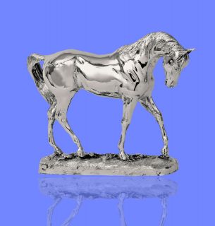   Silver Thoroughbred Stallion Horse Figure. Silver Horses. SALE