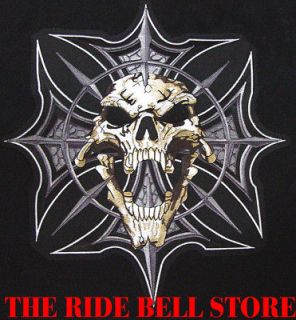 GOTHIC SKULL / CROSS Motorcycle Vest BACK PATCH GOTH