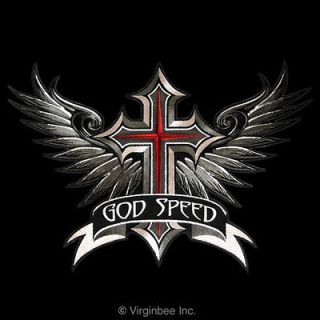   WINGED CROSS CHRISTIAN BIKER JACKET RIDER VEST EMBROIDERY PATCH