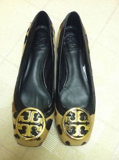 Used Tory Burch Ballet Flat Shoes Leopard Print Calf Hair Size 7.5 