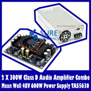 300W Class D Audio Amplifier Combo Kit w MW 48V 600W Power Supply 