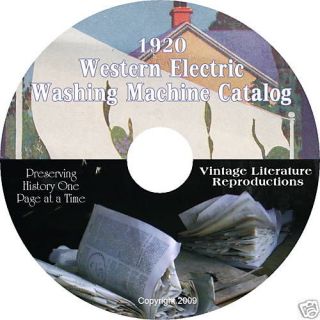 1920 Western Electric Washing Machine Catalog on CD