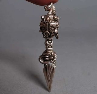 FACE Hayagriva Phurba CHU Dagger Tibet Buddhist silver plate