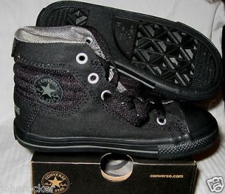 CONVERSE CHUCK TAYLOR INFANTS PRIMO HIGHTOP PADDED COLLAR BLACK SHOES 
