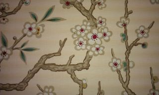 AWESOME HIGH END Ivory Flores Chinoiserie upholstery fabric BTY