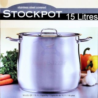 18/10 Stainless Steel StockPot with Lid Induction Cooker Suitable 