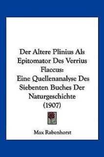Der Altere Plinius ALS Epitomator Des Verrius Flaccus Eine 